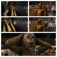 HAN: "Let him have it. It's not wise to upset a Wookiee." THREEPIO: "But sir, nobody worries about upsetting a droid." HAN: "That's 'cause droids don't pull people's arms out of their socket when they lose. Wookiees are known to do that." Chewbacca seems very pleased with this fact as he rests his powerful fur-covered arms behind his head. #starwars #anhwt #toyshelf